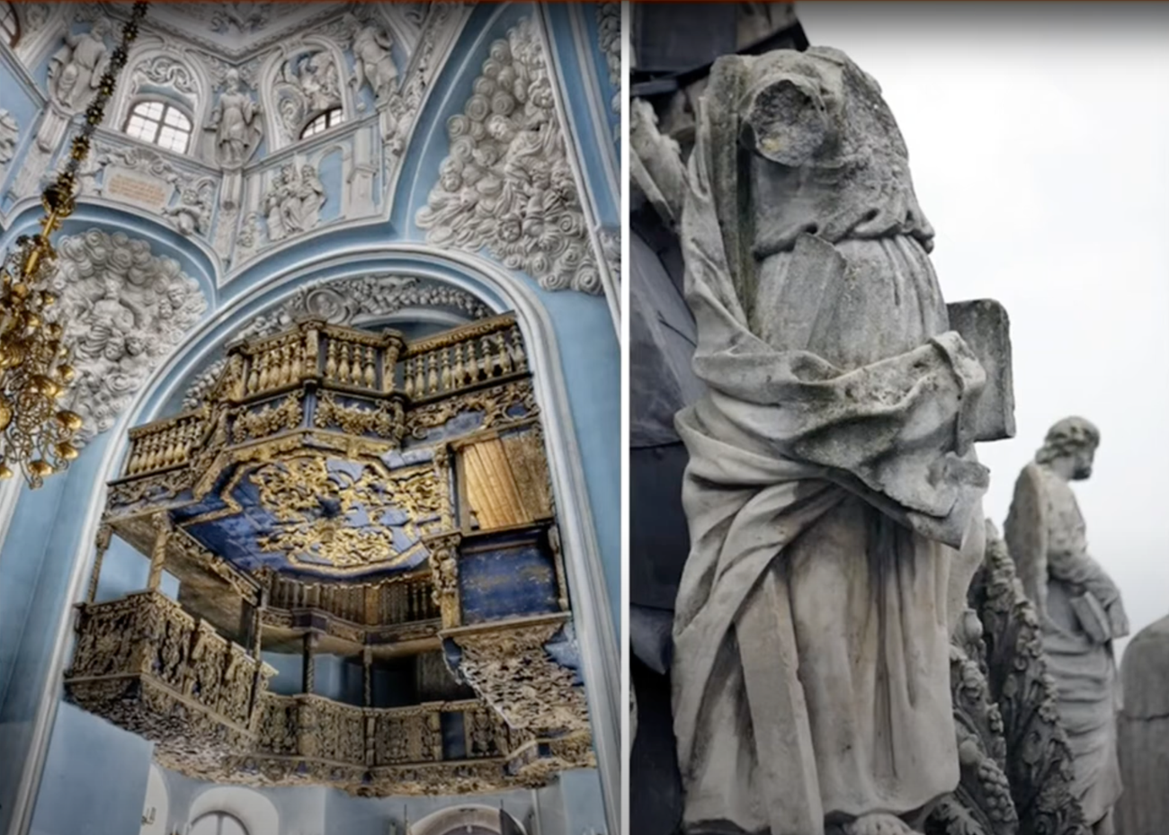 Dramatic effect of sculptures from indoor and outdoor..