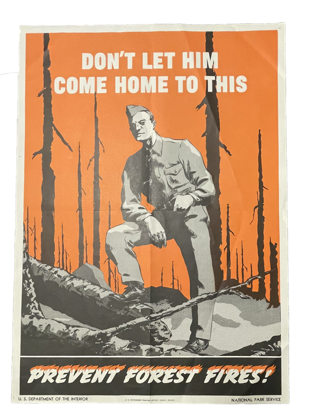 Army soldier in a burned out landscape with orange sky