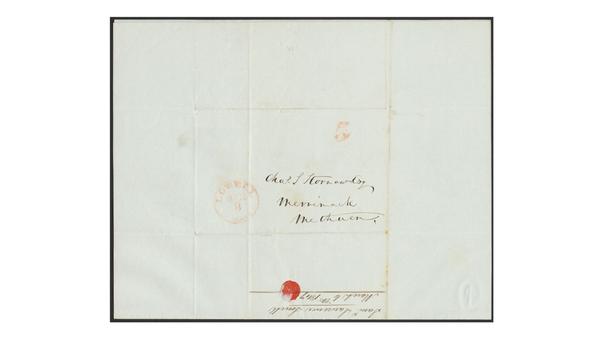 Lawrence, Samuel. Letter to Storrow warning about Huldah Stone. March 6, 1847
