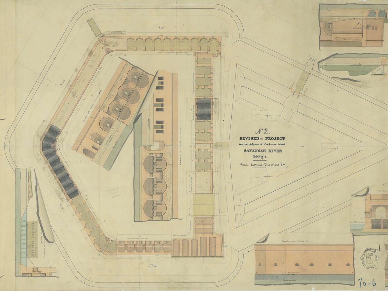 An engineering plan for Fort Pulaski.