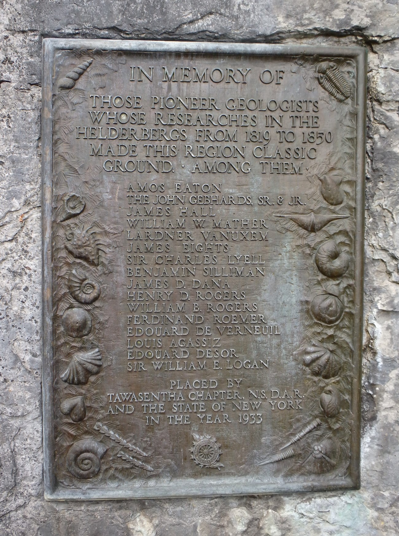 Photo of a brass plaque