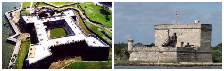 Photograph of the Castillo de San Marcos and Fort Matanzas.