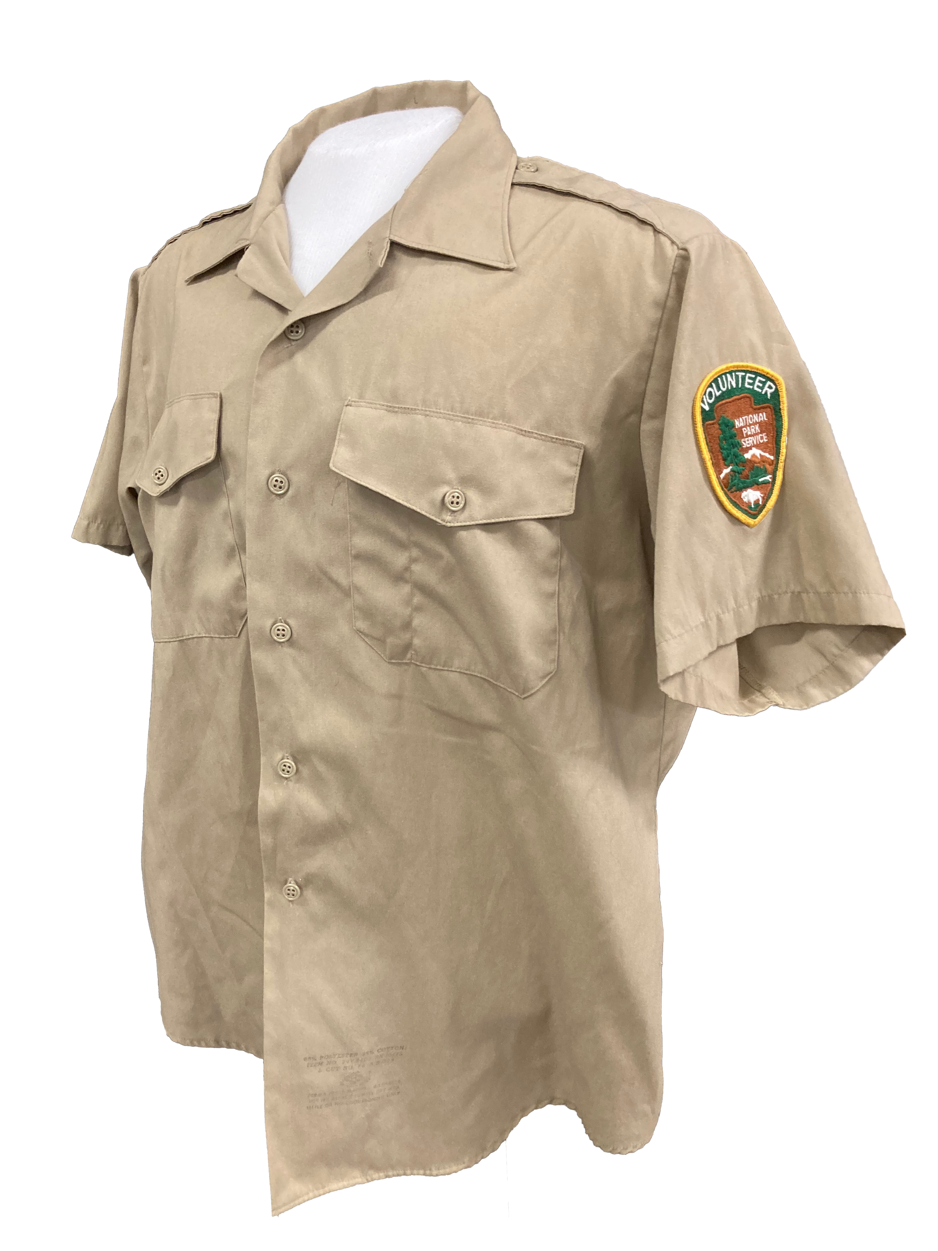 Khaki short sleeves shirt with volunteer patch