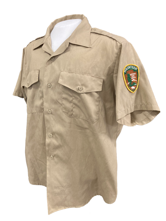 Khaki short sleeves shirt with volunteer patch
