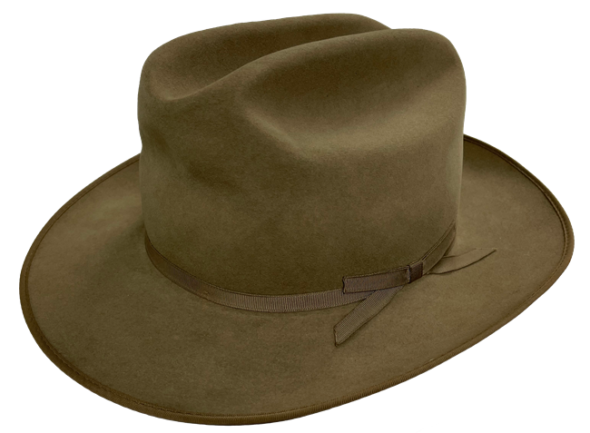 Brown hat with brim