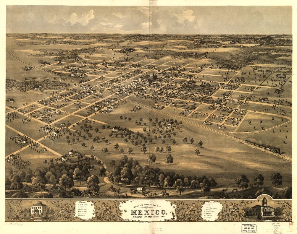 Color lithograph of Mexico, Audrian Co., Missouri