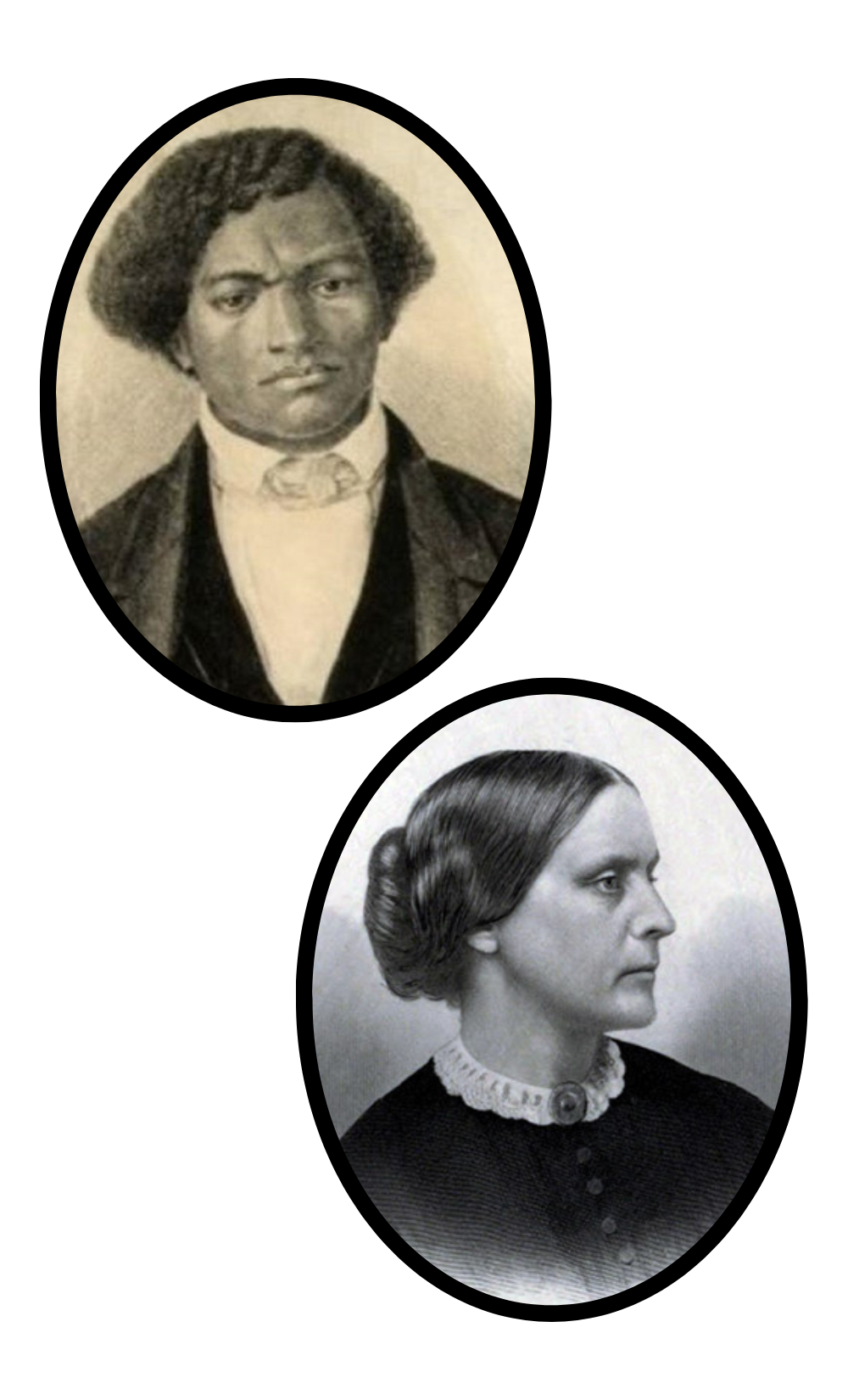 Portraits of a Black man wearing a suit jacket and a white woman wearing a formal dress