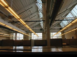 interior of mill with clerestory windows
