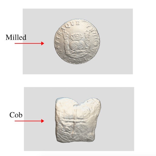 Milled and cobbed coins