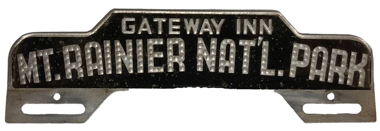 Metal plate marked for Gateway Inn Mount Rainier National Park