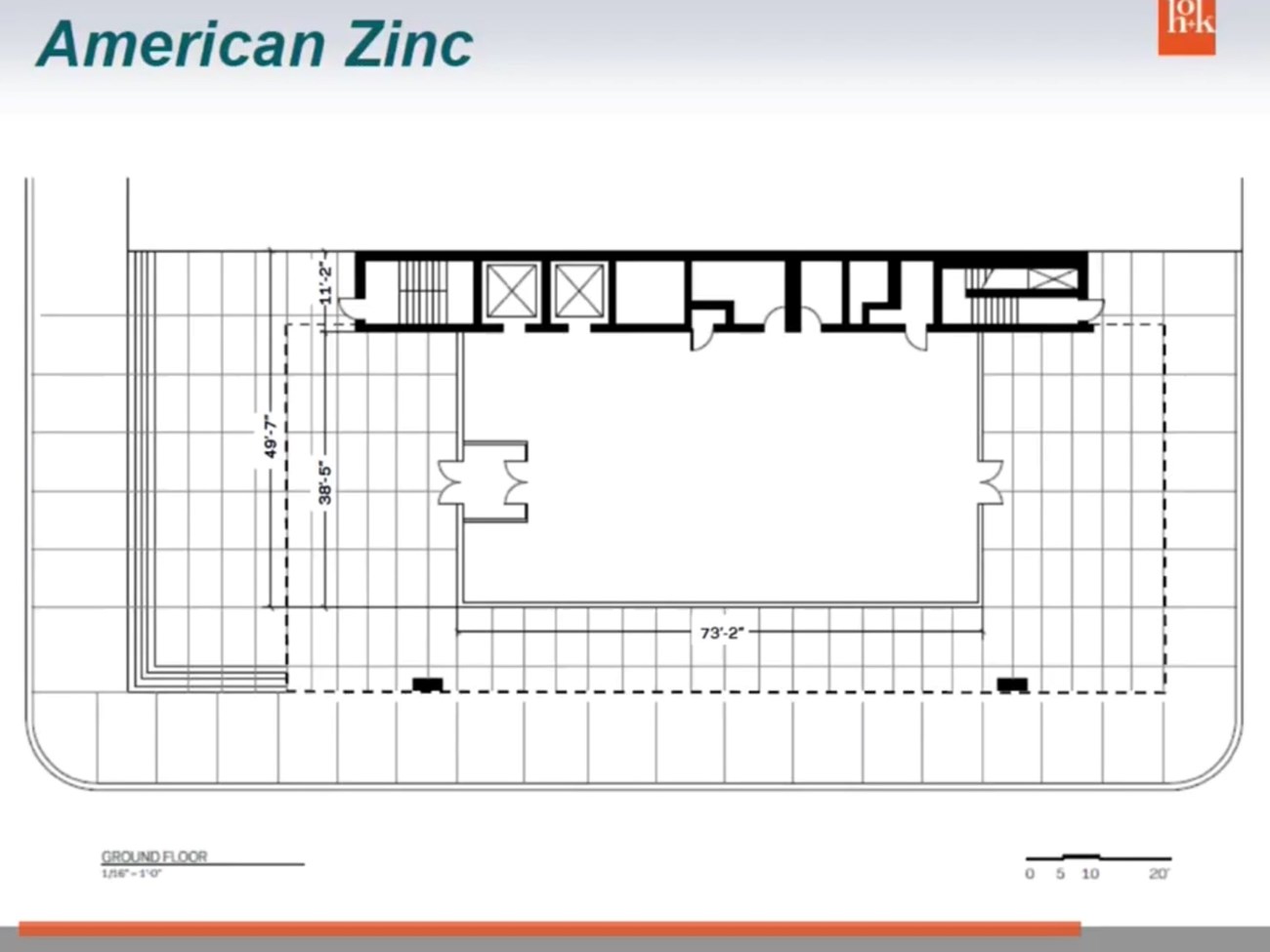 Floorplan of the American Zinc Building (first floor)