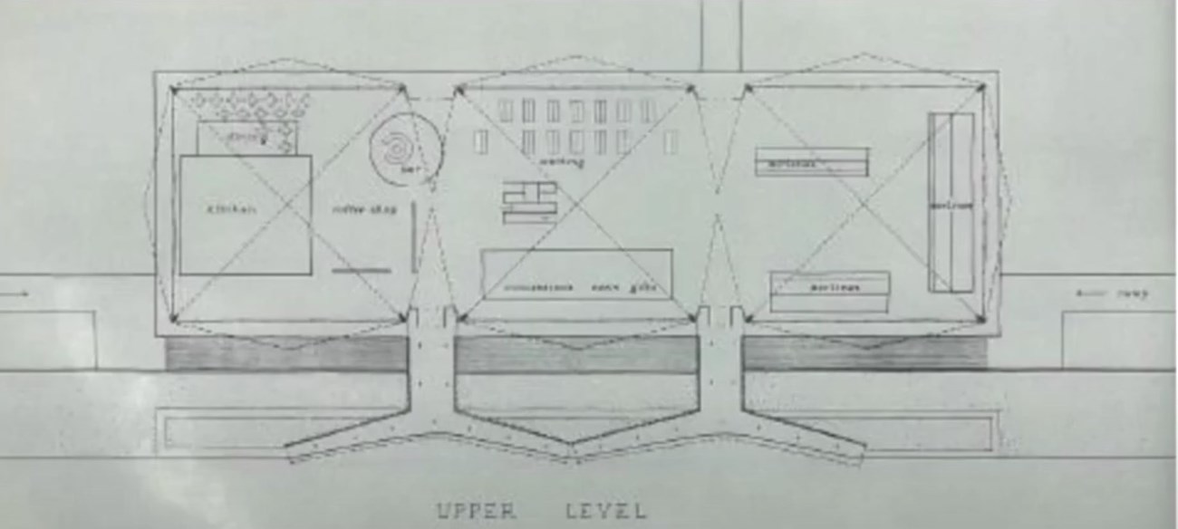 Plan view of three arches, 120 by 120 foot wide.