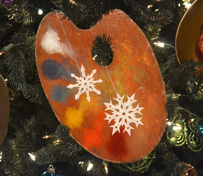 "Untitled" [Paper Snowflakes Trompe l'Oeil], painted palette by Michael Theise.