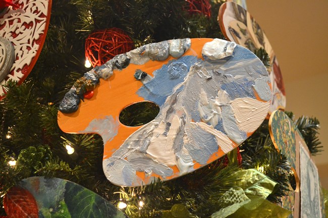 "Mountain", painted palette by Eric Aho