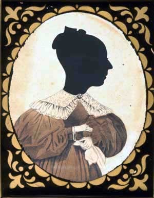 A framed silouette of a woman