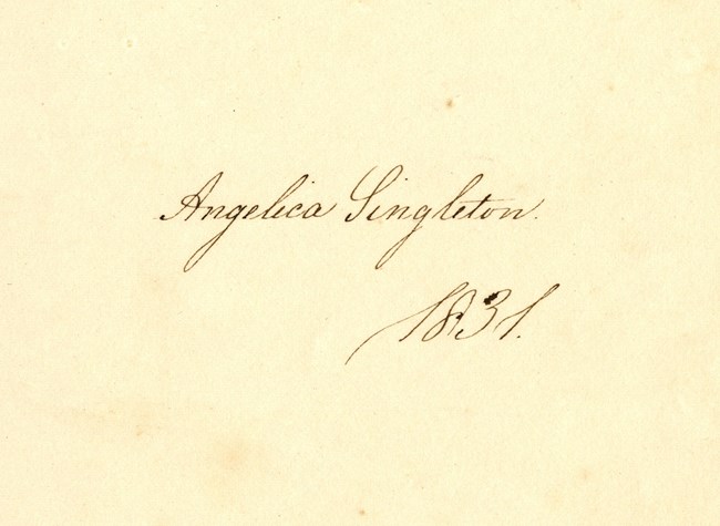 Angelica Singleton signature, 1831