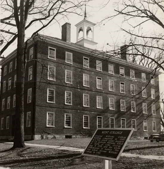 black and white photo of a brick school