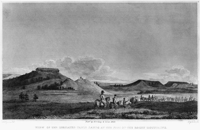 historic photo of mountains