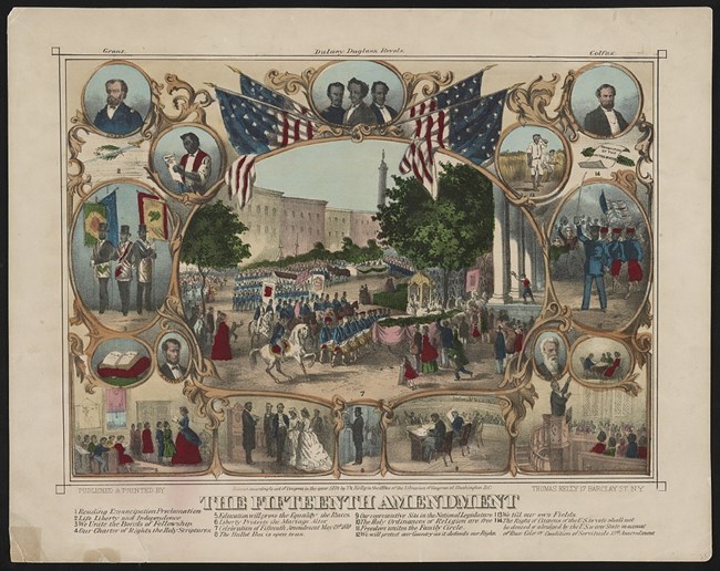 The Fifteenth Amendment / Thomas Kelly. Library of Congress.  http://www.loc.gov/pictures/item/93510386/