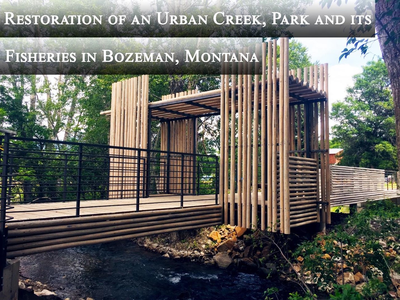 Bozeman Creek flowing through Bogert Park, photo courtesy of Nishkian & Associates