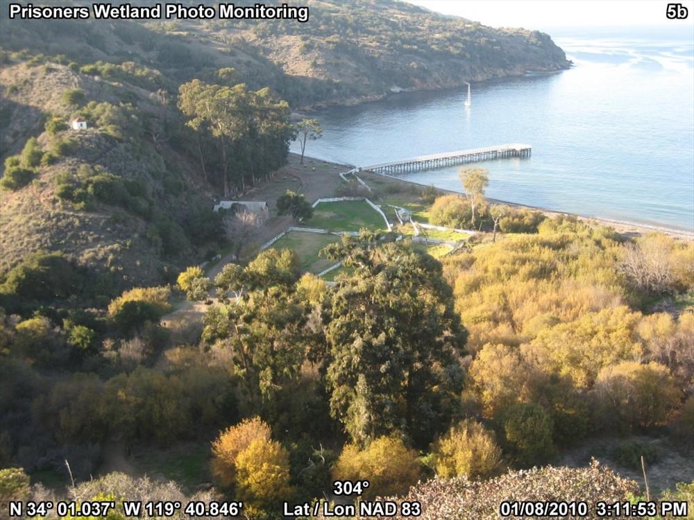 Overlook looking out onto harbor with dock