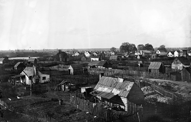 The "Grand Contraband Camp" at the war's end, December 1864.