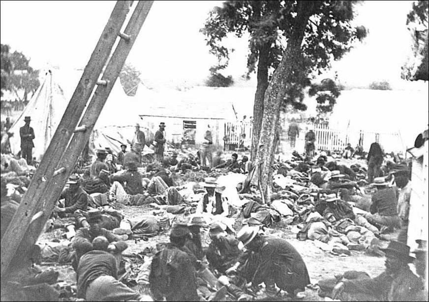 Field hospital after the battle, Savage Station, VA, 1862.