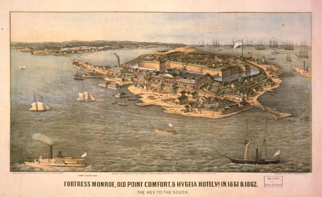 Fortress Monroe, Old Point Comfort & Hygeia Hotel, Virginia in 1861 and 1862.