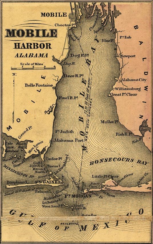 Map of Mobile Harbor and vicinity.