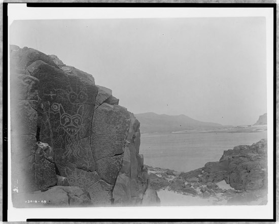 petroglyph on rock