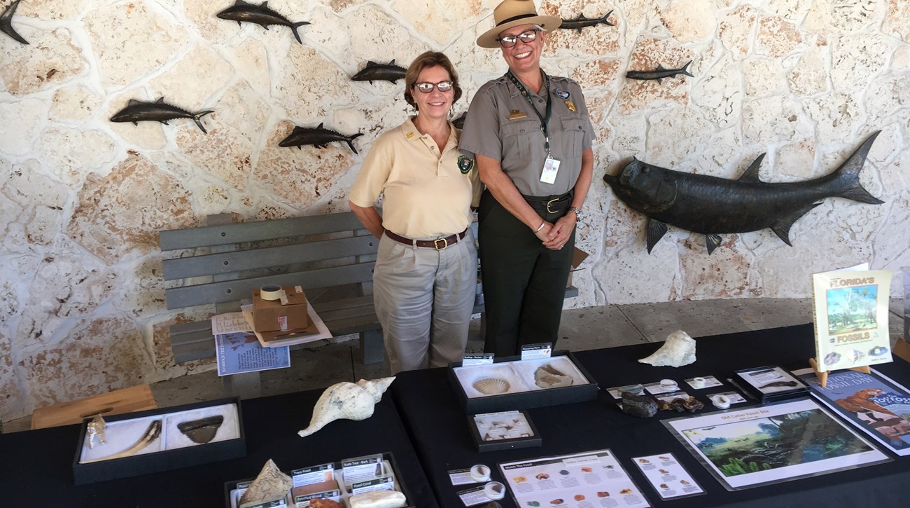 rangers with fossil display and touch table