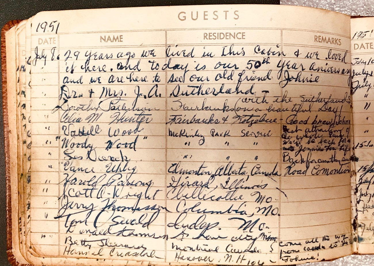 a book with handwritten entries of names and dates