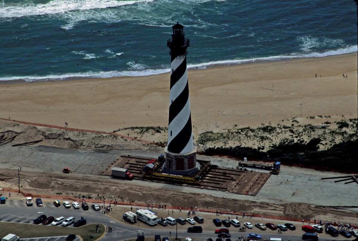 lighthouse being moved