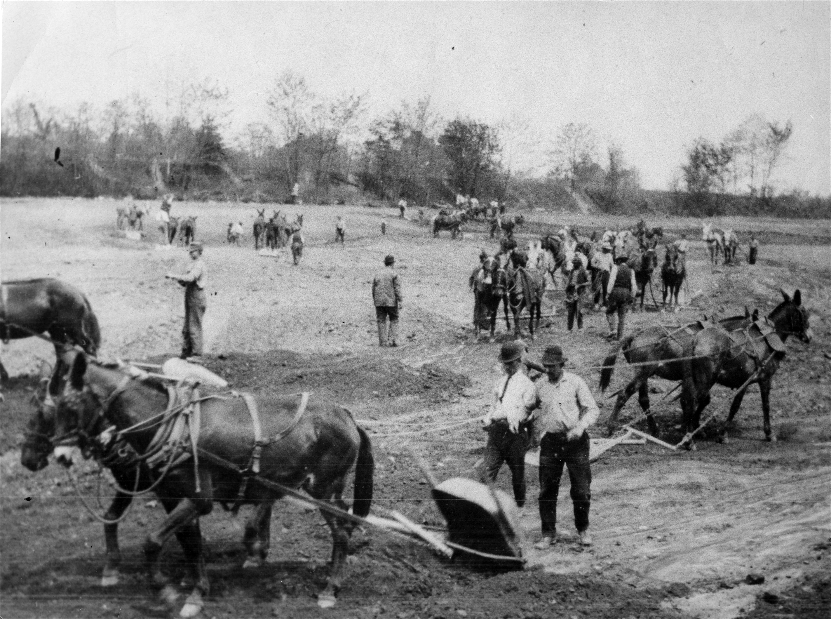 Canal repairs, showing the tools used by the canal builders.