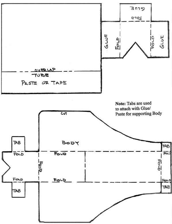 Diagram of a cannon to be cut and glued.