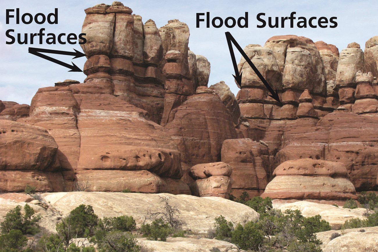 Photo of layered rock spires