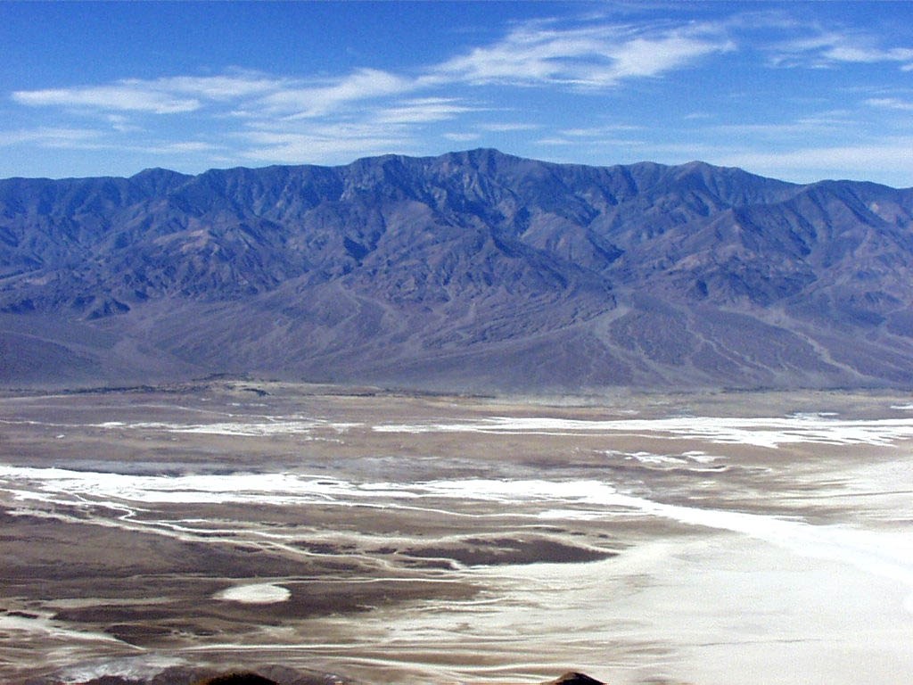desert basin with mountains in background