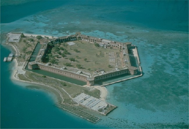 historic fort surrounded by water
