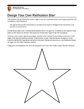 Design your own 19th Amendment Ratification Star activity sheet
