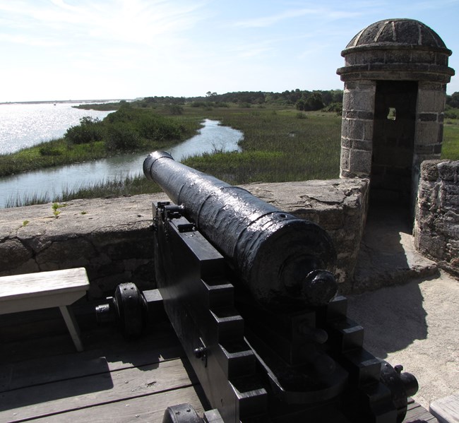 fort's cannon overlooking Matanzas River