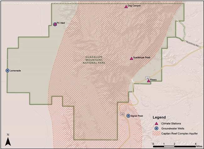 Map of weather stations and groundwater wells