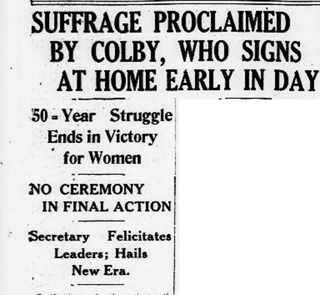 women's suffrage newspaper clipping