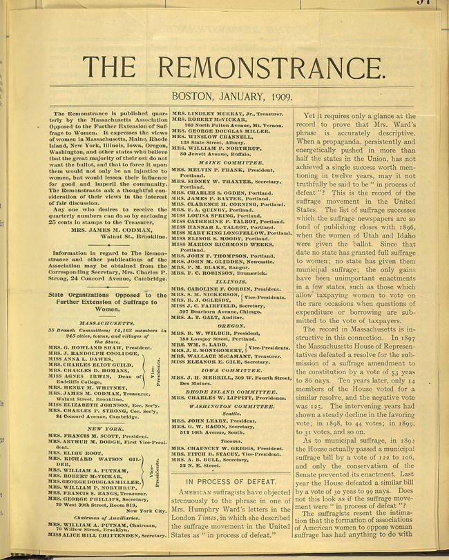 The Remonstrance. Coll. Library of Congress
