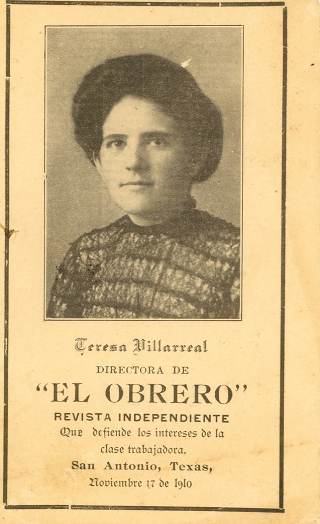 Teresa Villarreal, cover of El Obrero. From Arte Publico Press, University of Houston, TX
