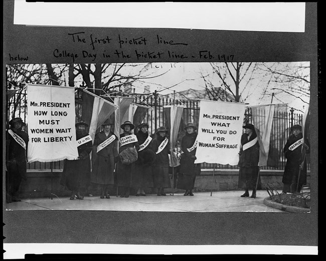 Suffrage picket. From collections of Library of Congress