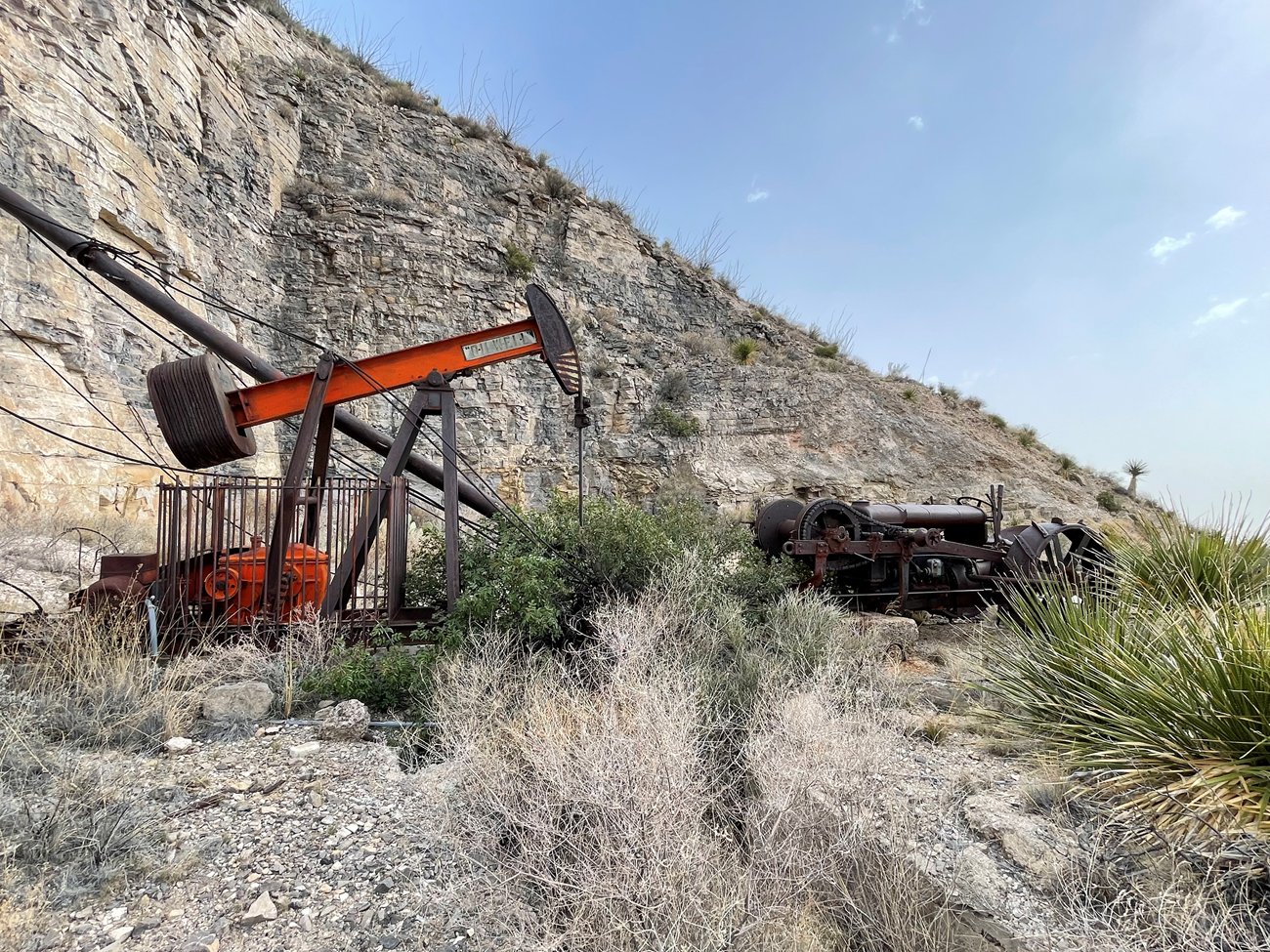 Plugged orphaned wells in Guadalupe Mountains National Park.