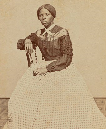 Seated portrait of a young Harriet Tubman circa 1860s.