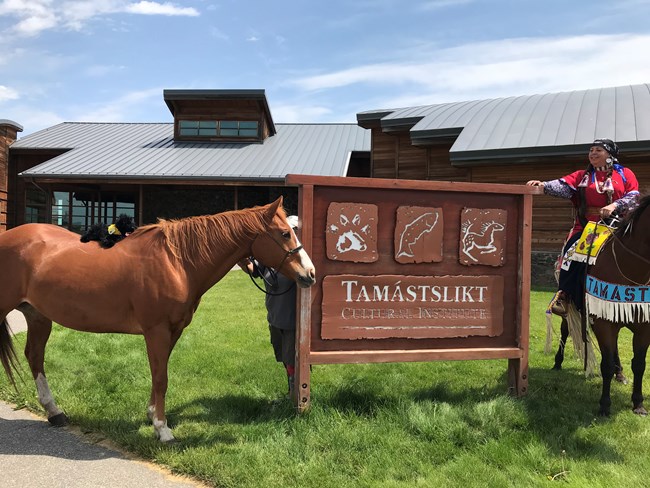 stuffed pup on horse