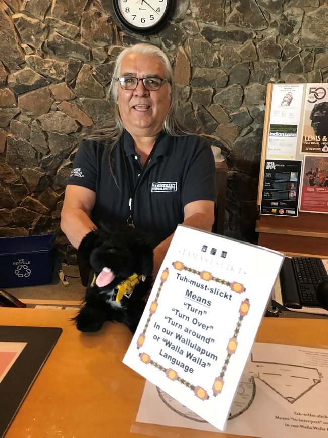 stuffed pup with interpreter