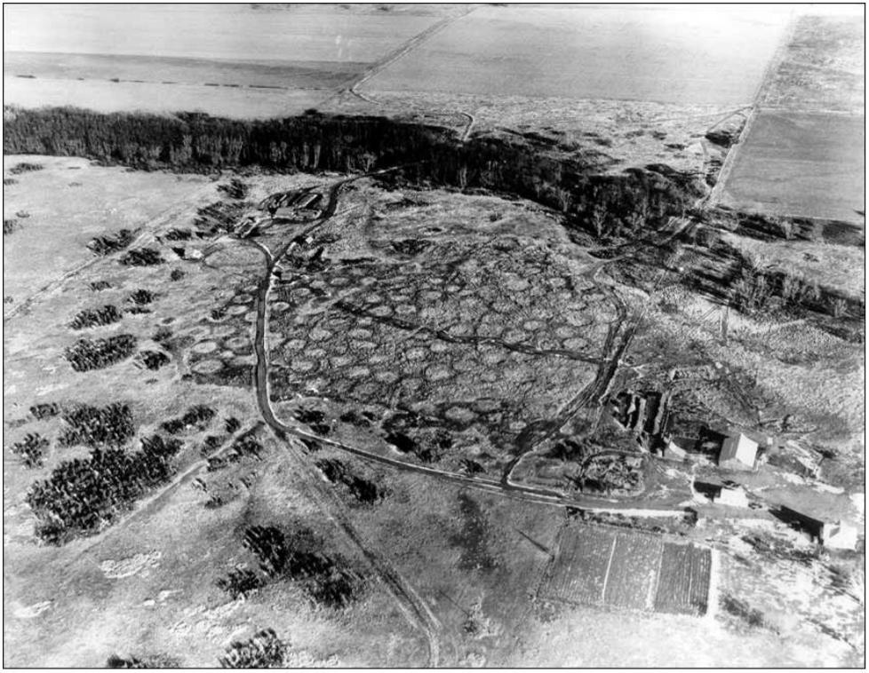 Knife River village from an aerial view